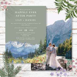 Invitation Montagne de la Félicité Éternelle Photo de Mariage