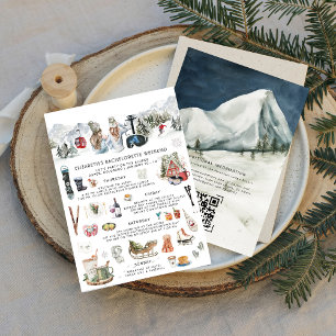 Invitation Montagne d'hiver Enterrement de vie de jeune fil