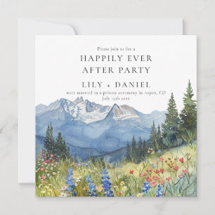Invitation Montagne Fleurie de Mariage Heureux à Tout Jamais