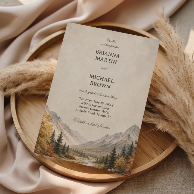 Invitation Montagne Rustique (Créateur téléchargé)
