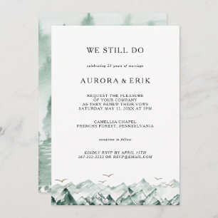 Invitation Montagne verte et Gold Nous faisons encore Vow ren
