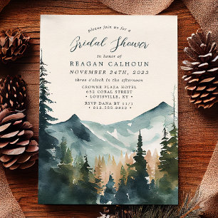 Invitation Montagnes Et Pins Calligraphie Baby Shower De Fill