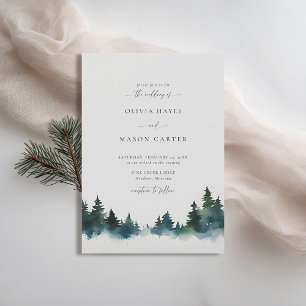Invitation Montagnes Forêt Rustique Extérieur Moderne Mariage