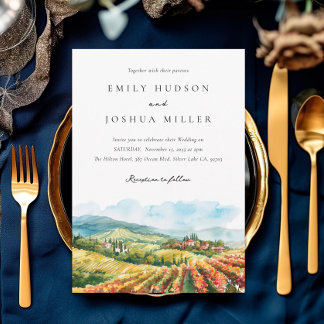 Invitation Montagnes Rustic Winery Mariage paysage