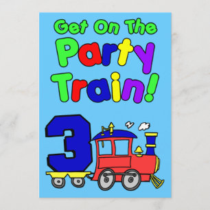 Invitation Montez En Train De Fête 3 Ans
