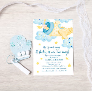 Invitation Montez et partez de l'avion Jaune Baby Boy Douche