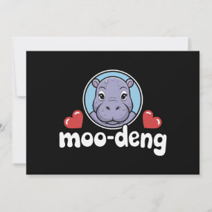 Invitation Moo Deng Bouncy Pig en image thaï bébé hippopotame