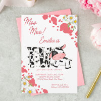 Moo moo rose motif mignonne fête d'anniversaire de