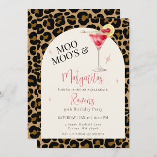Invitation Moo Moos And Margaritas Birthday Party