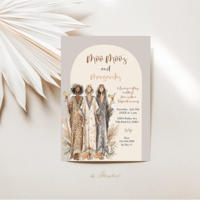 Invitation Moo Moo's & Margaritas Impression Animale (Créateur téléchargé)