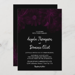 Invitation Moody Black Floral Mariage