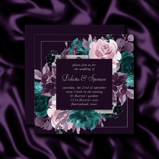 Invitation Moody Boho | Arbuste foncé Pourpre et couronne Tur (Créateur téléchargé)