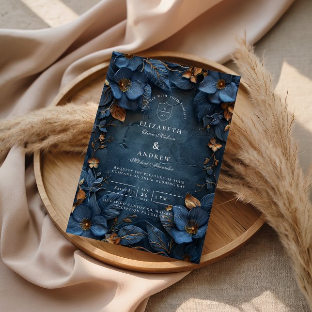 Invitation Moody Copper Floral Wedding (Créateur téléchargé)