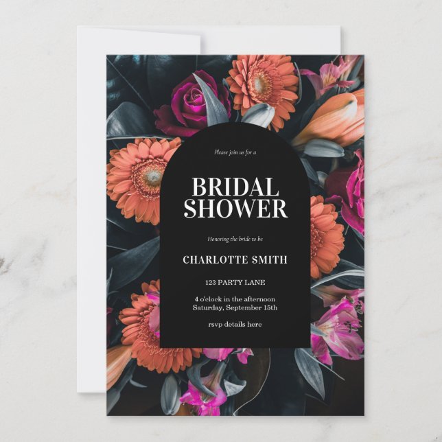 Invitation Moody Dark Floral (Devant)