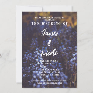 Invitation Moody Dark Russe violet Mariage de champ