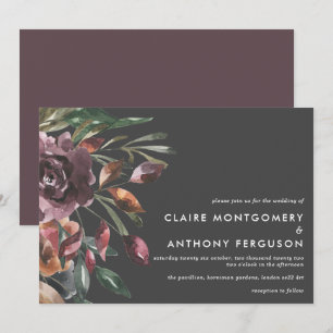 Invitation Moody Fall Floral Burst Mariage
