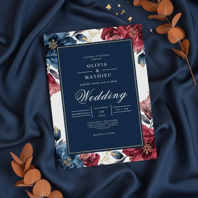 Invitation Moody Floral Arch Flourish Wedding (Créateur téléchargé)