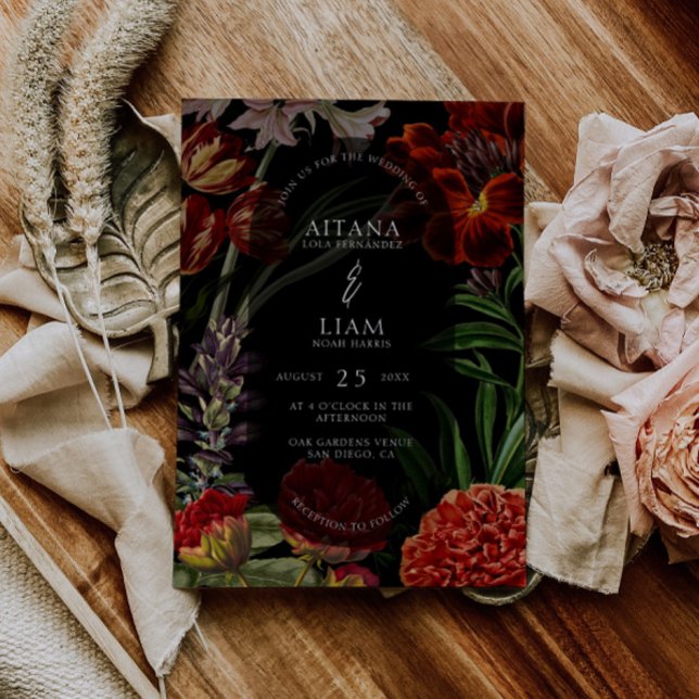 Invitation Moody Floral Mariage (Créateur téléchargé)