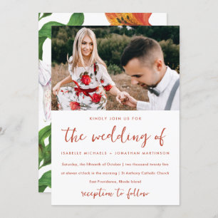 Invitation Moody Floral Pattern Mariage photo
