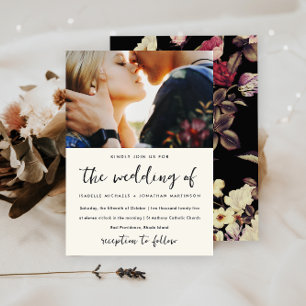 Invitation Moody Floral Pattern Mariage photo
