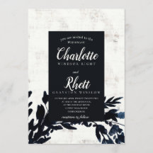 INVITATION 'Moody Florals, motif demi-page'