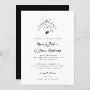 Invitation Moody foncé Bohemian Rustic Mountain Mariage