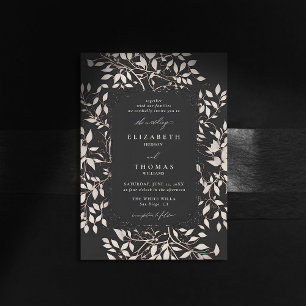 Invitation Moody Forest Noir Blanc Moderne Mariage classique