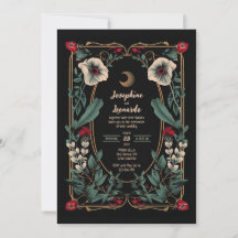 Moody Gothic Floral avec Crescent Moon 2