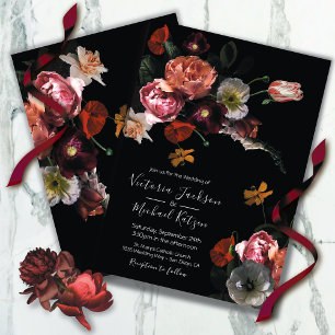 Invitation Moody néoclassique et Mariage foncé