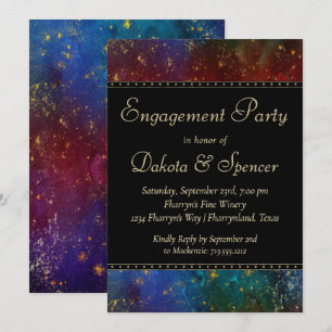 Invitation Moody Ombre Dark Jewel Tone Engagement Party