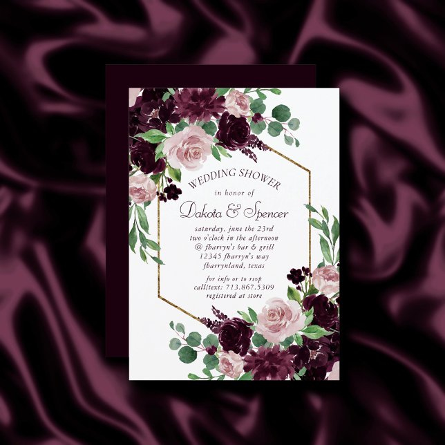 Invitation Moody Passion | Douche florale violet spectaculair (Créateur téléchargé)