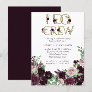Invitation Moody Passion Dramatique Floral Violet I Do Crew