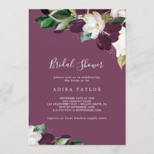 Invitation Moody Purple Blooms   Berry Fête des mariées