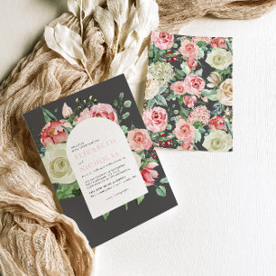 Invitation Moody Rose Fleurs de mariage romantiques de prin