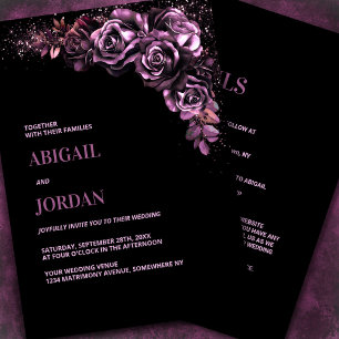 Invitation Moody Rose Floral en un seul Mariage