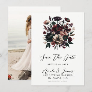 Invitation Moody Rustic Garden Florals Bohemian Enregistrer l