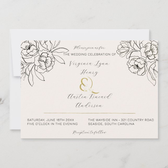 Invitation Moody Smoked Gold Ampersand 2 (Devant)