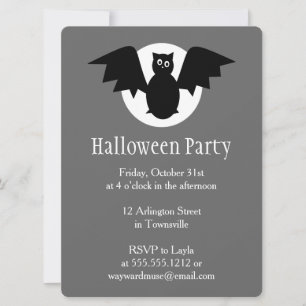 Invitation Moon Bat Halloween
