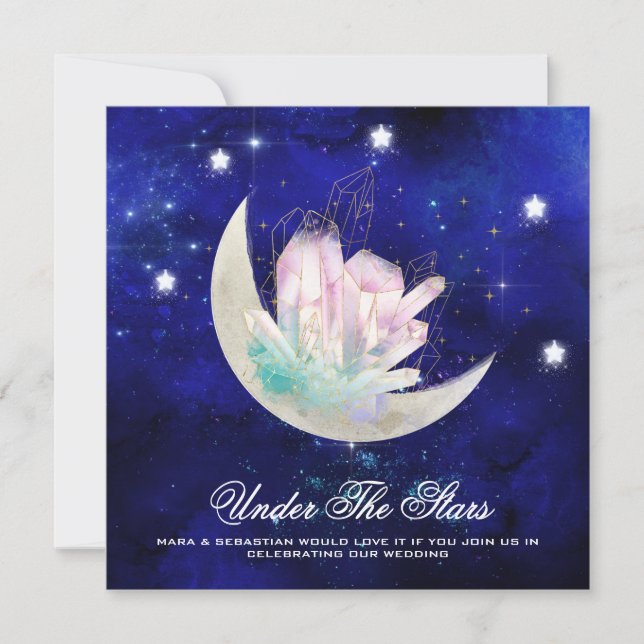 Invitation *~* MOON STARS CRYSTAL Website RSVP AR14 Mariage (Devant)