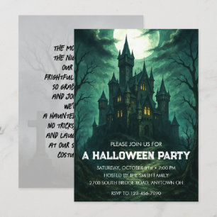 Invitation Moonlit Haunted Castle Halloween Party
