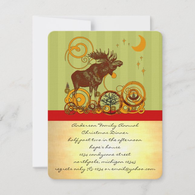 Invitation Moose Christmas (Devant)
