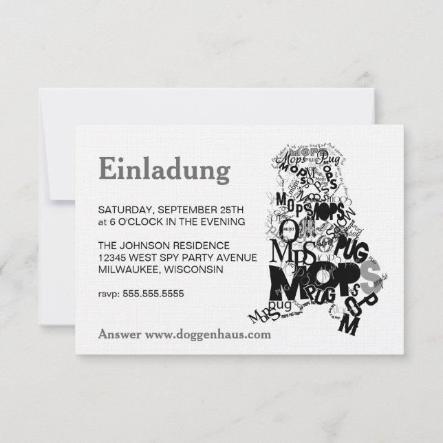 Invitation Mops Einladungen (Dos)