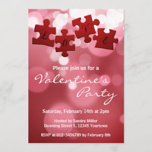 Invitation Morceaux de puzzle de manuscrit d'amour