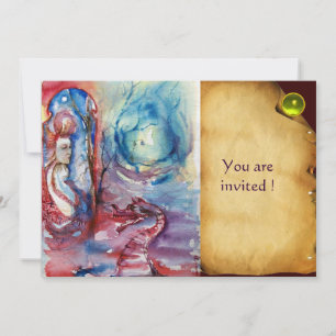 Invitation MORGANA Dame et Dragon Parchemin Jaune Gemme