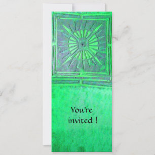 Invitation MORNING STAR  MONOGRAMME , vert clair brillant
