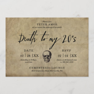 Invitation Mort à ma fête des 20 ans