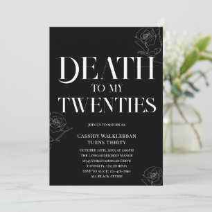 Invitation Mort à mes 20 ans 30e anniversaire