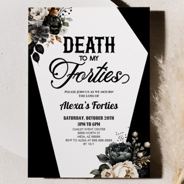 Invitation Mort à mes quarante Floral 50e Anniversaire (Créateur téléchargé)