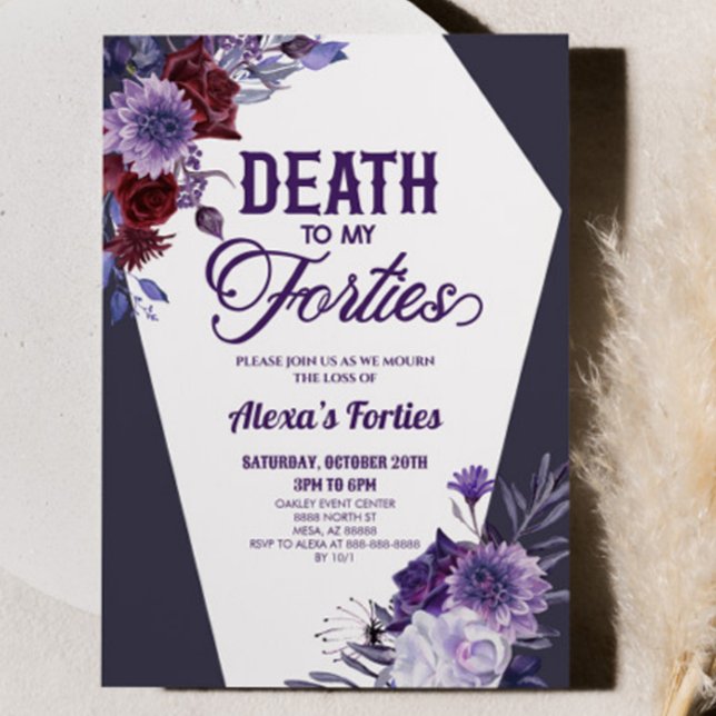 Invitation Mort à mes quarante Floral 50e Anniversaire (Créateur téléchargé)