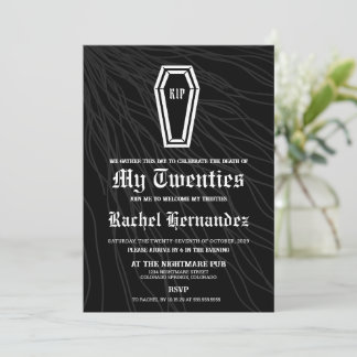 Invitation Mort à mon anniversaire de 20 ans